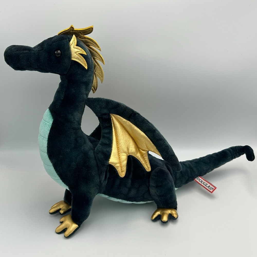 Douglas Aragon Dragon Wings 16" Plush Blue Green Gold Fantasy Mythical Monster‎